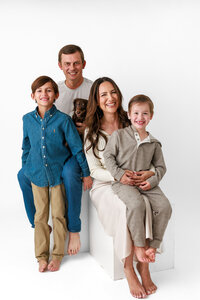 Family posed together during a La Quinta studio family photography session