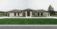 CanB Design- Bow Tie Build Project-Exterior-Front-Stone-Stucco-Render