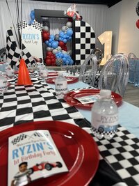 kids birthday party decor for racecar themed party