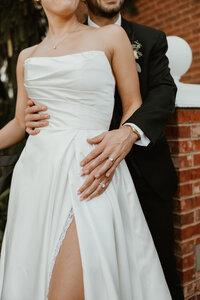 bride and groom detail shot at brookside country club wedding in macungie pa