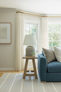 Dwell and Oak interior design Westchester NY living room table