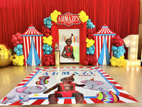 luxury balloons for first birthday, circus carnival themed