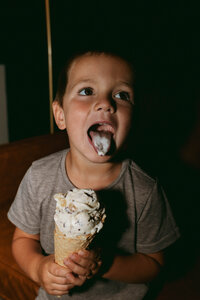 Behind-the-scenes photo from The Study dessert lounge, Garretson SD / Customers enjoying dessert at The Study in Garretson, SD / Fresh ice cream flavor prep at The Study