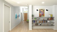 CanB Design- Curated Modern Build Project- Entry-high-ceiling-art-display Render 1