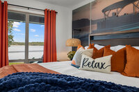 Views from the primary sunset suite in the Wake and Lake retreat rental overlooking Possum Kingdom Lake in Graford, TX