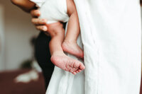 A newborns feet