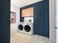 CanB Design- Curated Modern Build Project- Laundry-hale-navy-walnut-modern-slab-cabinets- Photo 12