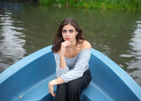 woman-in-blue-boat-dandenong-ranges-melbourne-portrait