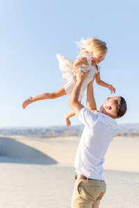 Family posed together during a Palm Springs model call photography session