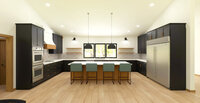 CanB Design-Warm & Bold Render Project- Kitchen-black cabinets-warm woods-render
