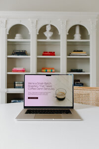 Website mockup showcasing strategic brand design and a custom Showit layout for a service business.