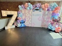 lilo and stitch birthday part decor with light up number