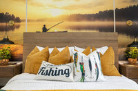 Themed Reel Relaxation bedroom designed for lake house vacations