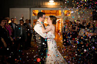 Jessica and Evan confetti exit at Sycamore Farms Nashville TN — Weddings & Events by Raina