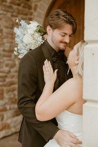 Bride and groom at folino estate winery wedding venue.