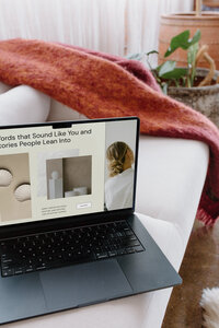 Website mockup showcasing strategic brand design and a custom Showit layout for a service business