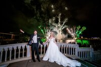 fireworks over wedding couple at Disney wedding