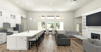CanB Design-Bow Tie Build Project-Open-Living-Dining-Kitchen-White-Neutral-Render
