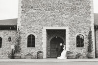 Couple in black and white at Folino estate winery wedding.