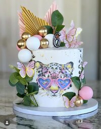 tropical-butterfly-custom-gold-cake-lehi-utah