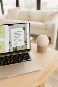 Website mockup for a copywriter featuring structured sales pages and strategic messaging flow.