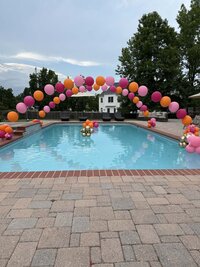 balloon arch over pool in Baltimore MD