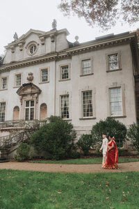 bride and groom walking