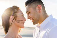 Couple close up portrait captured on the sand dunes, Palm Springs