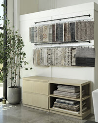 fabric samples in the Zara Khan showroom