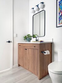 CanB Design- Curated Modern Build Project- Guest-Bath-Pops-of-color- Photo 9