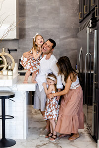 Ardelian family posed together during a Palm Springs family photography session
