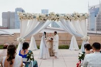 white and blue wedding at Country Music Hall of Fame Nashville