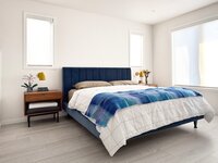 CanB Design- Curated Modern Build Project- Primary Bedroom-pops-of-color-yellow-sconces- Photo 10