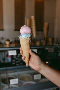 Behind-the-scenes photo from The Study dessert lounge, Garretson SD / Customers enjoying dessert at The Study in Garretson, SD / Fresh ice cream flavor prep at The Study