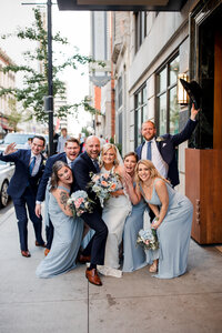 Bridal party wedding portrait at Hotel Noelle Nashville — Weddings & Events by Raina