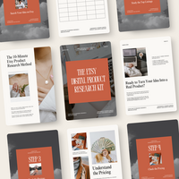 Canvas mockup of the Etsy Digital Product Research Kit designed to help you research your product ideas to validate before selling on Etsy