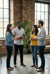 group of people chatting
