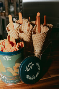 Behind-the-scenes photo from The Study dessert lounge, Garretson SD / Customers enjoying dessert at The Study in Garretson, SD / Fresh ice cream flavor prep at The Study