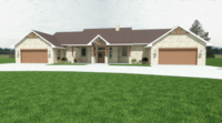 CanB Design- Sprawling RanchBuild Project- Exterior Front Render 1