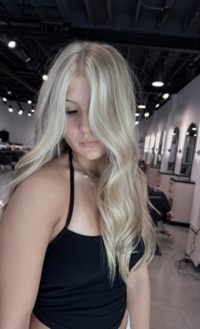 Bright blonde hair