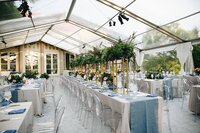 Indoor/outdoor wedding reception at Nashville Tennessee venue — coordinated by Weddings & Events by Raina
