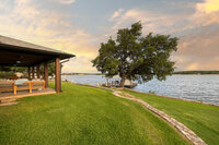 Stunning lakeside sunset during golden hour