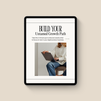 minimalistic ipad mockup of free quiz for creative entrepreneurs