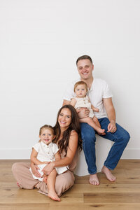 Carlson family posed together during a family photography session, Palm Springs