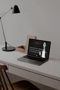 Laptop on Desk Mock Up