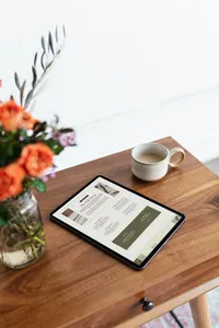 Website mockup for a copywriter featuring structured sales pages and strategic messaging flow.