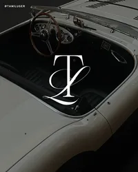 Tami Luger Real Estate TL monogram displayed over a vintage convertible.