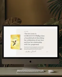 Phillipa Leseberg Showit website displayed on a desktop featuring her memoir, His Name Is Eric.