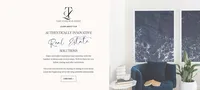 Tami Luger Real Estate landing page featuring luxury real estate services and an editorial interior image.