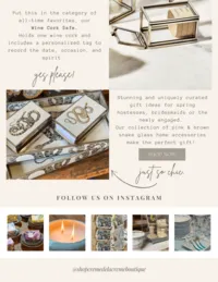 Crème de la Crème gift guide and Instagram content featuring curated home accessories.